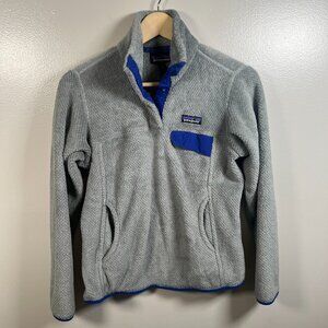 Patagonia Re-Tool T-Snap Fleece Pullover Jacket Womens Size Small Gray Outdoor